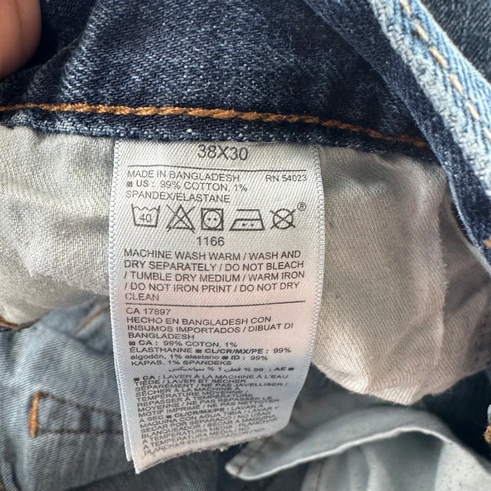 Old Navy Mens Slim Built-In Flex Jeans 38 Relaxed Dark Wash Denim Blue Pants